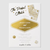 Invitations En Vélin Las Vegas Destination Parfait Match Mariage Gold (Recto)