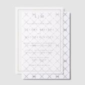 Invitations En Vélin Lauren Noir et Blanc Monogramme Mariage élégant (Décalage (Invitation))