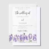 Invitations En Vélin Lavande violette florales abeilles mariage (Compenser)