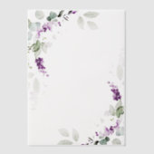 Invitations En Vélin Lavande violette Verdure fleurie Vellum Overlay (Recto)
