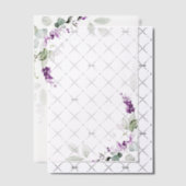Invitations En Vélin Lavande violette Verdure fleurie Vellum Overlay (Décalage (Invitation))
