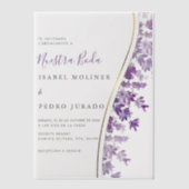 Invitations En Vélin Lavender Foliage Nuestra Boda Mariage espagnol (Recto)