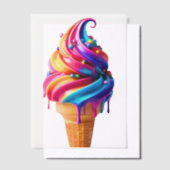 Invitations En Vélin Le cône de glace classique vibrant de SlipperyJoe' (Compenser)