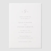 Invitations En Vélin Leslie Monogramme Mariage élégant Enregistrer la d (Recto)