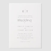 Invitations En Vélin L'heure d'or Grace moderne Monogramme Mariage (Recto)