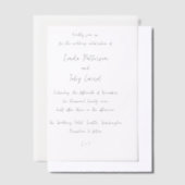 Invitations En Vélin Linda Simple Mariage moderne (Compenser)