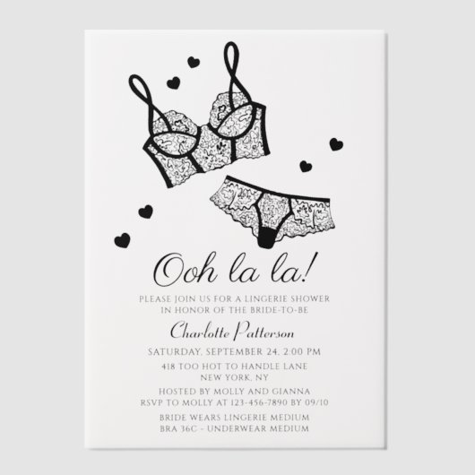 Invitations En Vélin Lingerie Fête des mariées Panty Bachelorette (Recto)