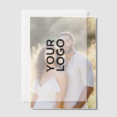 Invitations En Vélin Logo Entreprise Texte Simple (Décalage (Couple))