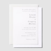 Invitations En Vélin Louise Simple Mariage moderne (Compenser)