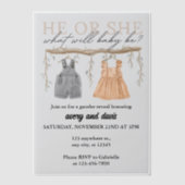 Invitations En Vélin Lui ou Elle, Qu'est-ce que le bébé sera ? | Boho (Recto)