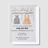 Invitations En Vélin Lui ou Elle, Qu'est-ce que le bébé sera ? | Boho (Compenser)