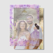 Invitations En Vélin Lumière violet or Tiara Princess Quinceañera (Décalage (Couple))