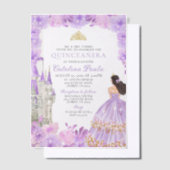 Invitations En Vélin Lumière violet or Tiara Princess Quinceañera (Compenser)