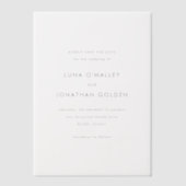 Invitations En Vélin Luna Mariage moderne Enregistrer la date (Recto)