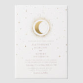 Invitations En Vélin Lune D'Or Céleste Et Étoiles Mariage (Recto)