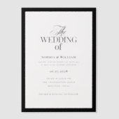 Invitations En Vélin Luxe classique | Élégant Mariage de cadre noir (Recto)