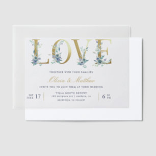 Invitations En Vélin Luxe Floral Love Mariage