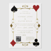 Invitations En Vélin Luxe QR Code Roaring 20s Art Déco Mariage (Recto)