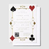 Invitations En Vélin Luxe QR Code Roaring 20s Art Déco Mariage (Compenser)