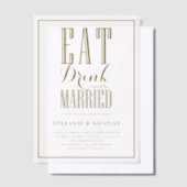 Invitations En Vélin Mangez, buvez et soyez marié Mariage (Compenser)