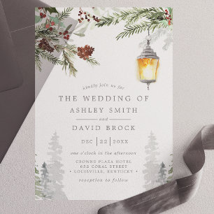 Invitations En Vélin Mariage à la Lanterne Botanique de Pins Ruraux d'H