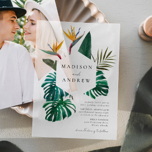 Invitations En Vélin Mariage à l'aquarelle Oiseau de Paradis
