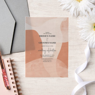 Invitations En Vélin Mariage Abstrait en terre cuite de Bohême