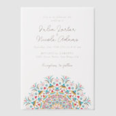 Invitations En Vélin Mariage Abstrait rétro espagnol Mandala (Recto)