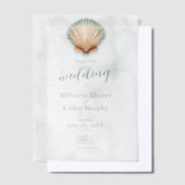 Invitations En Vélin Mariage aquatique moderne Coastal Seashell (Compenser)