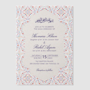Invitations En Vélin Mariage artistique islamique Mihrab persan