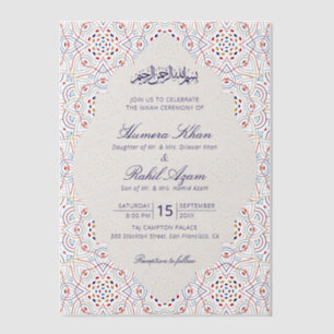 Invitations En Vélin Mariage artistique islamique Mihrab persan