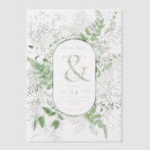 Invitations En Vélin Mariage blanc de feuillage vert de fougère rustiqu (Recto)