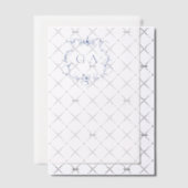 Invitations En Vélin Mariage bleu Monogram Crest Mariage (Décalage (Invitation))