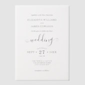 Invitations En Vélin Mariage bohème simple et élégant (Recto)
