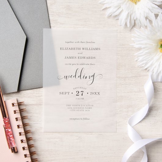 Invitations En Vélin Mariage bohème simple et élégant (Mariage)
