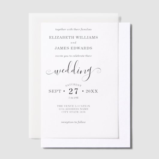 Invitations En Vélin Mariage bohème simple et élégant (Compenser)