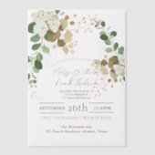 Invitations En Vélin Mariage Botanique Automnal Rustique à l'Eucalyptus (Recto)