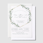 Invitations En Vélin Mariage botanique de verdure eucalyptus géométriqu (Compenser)