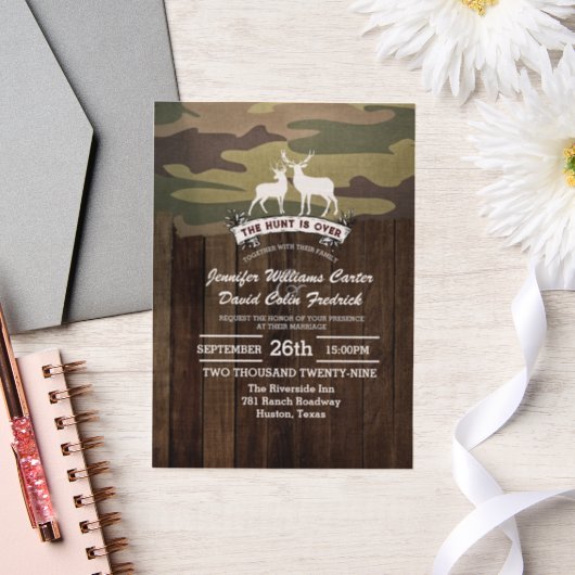 Invitations En Vélin Mariage Camouflage Occidental Rustique la Chasse e (Mariage)