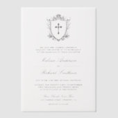 Invitations En Vélin Mariage catholique noir de Victoria (Recto)