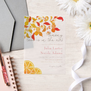Invitations En Vélin Mariage Citronné Frais Feuillage Citrus
