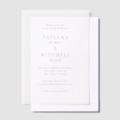 Invitations En Vélin Mariage classique élégant Enregistrer la date (Compenser)