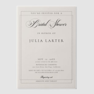 Invitations En Vélin Mariage Classique Ivoire Noir Calligraphie Baby Sh