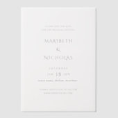 Invitations En Vélin Mariage classique moderne Enregistrer la date (Recto)