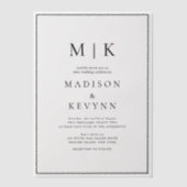 Invitations En Vélin Mariage classique noir et blanc (Recto)