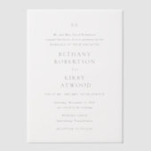 Invitations En Vélin Mariage classique noir et blanc élégant (Recto)