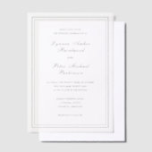 Invitations En Vélin Mariage classique noir et blanc élégant (Compenser)