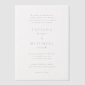 Invitations En Vélin Mariage classique noir et blanc élégant (Recto)