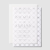 Invitations En Vélin Mariage classique noir et blanc élégant (Décalage (Invitation))