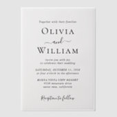 Invitations En Vélin Mariage classique simple (Recto)